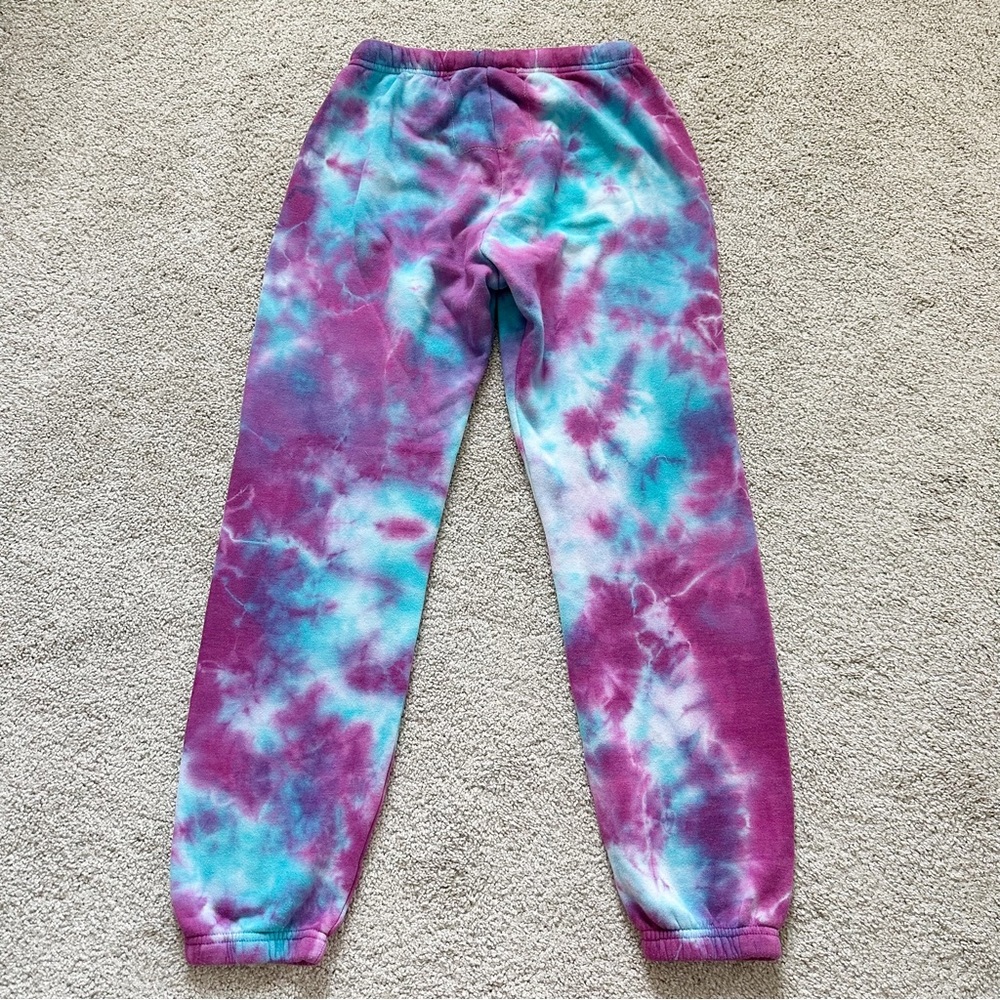 Aviator Nation Hand Tie Dye Sweatpants Turquoise Magenta Sz M - Picture 5 of 5